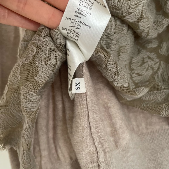 Falconeri Made in Italy Tan Sweater with Lace and bow tie back - Picture 5 of 6